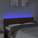 sengegavl med LED-lys 160x7x78/88 cm stof mørkebrun