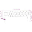 sengegavl med LED-lys 160x7x78/88 cm stof gråbrun