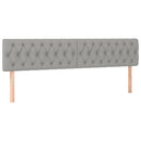 sengegavl med LED-lys 180x7x78/88 cm stof lysegrå