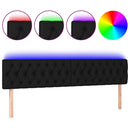 sengegavl med LED-lys 180x7x78/88 cm stof sort