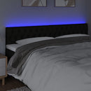 sengegavl med LED-lys 180x7x78/88 cm stof sort