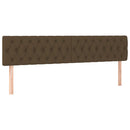 sengegavl med LED-lys 180x7x78/88 cm stof mørkebrun