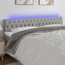 sengegavl med LED-lys 200x7x78/88 cm stof lysegrå