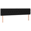 sengegavl med LED-lys 200x7x78/88 cm stof sort