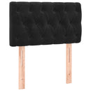 sengegavl med LED-lys 80x7x78/88 cm velour sort
