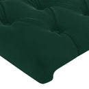 sengegavl med LED-lys 80x7x78/88 cm velour mørkegrøn