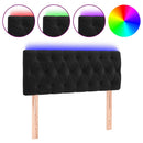 sengegavl med LED-lys 90x7x78/88 cm velour sort