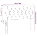 sengegavl med LED-lys 90x7x78/88 cm velour sort
