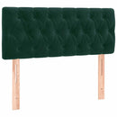 sengegavl med LED-lys 90x7x78/88 cm velour mørkegrøn