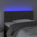sengegavl med LED-lys 100x7x78/88 cm velour mørkegrå