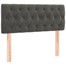 sengegavl med LED-lys 100x7x78/88 cm velour mørkegrå