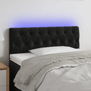 sengegavl med LED-lys 100x7x78/88 cm velour sort