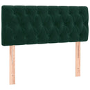 sengegavl med LED-lys 100x7x78/88 cm velour mørkegrøn