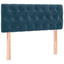 sengegavl med LED-lys 100x7x78/88 cm velour mørkeblå