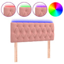 sengegavl med LED-lys 100x7x78/88 cm velour lyserød