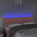 sengegavl med LED-lys 144x7x78/88 cm velour lyserød