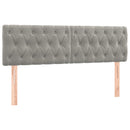 sengegavl med LED-lys 160x7x78/88 cm velour lysegrå