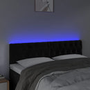 sengegavl med LED-lys 160x7x78/88 cm velour sort