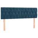 sengegavl med LED-lys 160x7x78/88 cm velour mørkeblå
