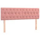sengegavl med LED-lys 160x7x78/88 cm velour lyserød