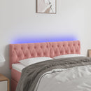 sengegavl med LED-lys 160x7x78/88 cm velour lyserød