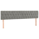 sengegavl med LED-lys 180x7x78/88 cm velour lysegrå