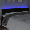 sengegavl med LED-lys 180x7x78/88 cm velour sort