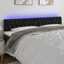 sengegavl med LED-lys 180x7x78/88 cm velour sort
