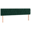 sengegavl med LED-lys 180x7x78/88 cm velour mørkegrøn
