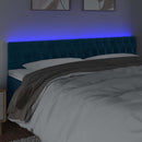 sengegavl med LED-lys 180x7x78/88 cm velour mørkeblå