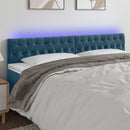 sengegavl med LED-lys 180x7x78/88 cm velour mørkeblå