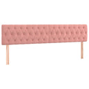 sengegavl med LED-lys 180x7x78/88 cm velour lyserød