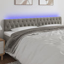 sengegavl med LED-lys 200x7x78/88 cm velour lysegrå