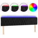 sengegavl med LED-lys 200x7x78/88 cm velour sort