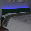 sengegavl med LED-lys 200x7x78/88 cm velour mørkegrøn