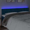 sengegavl med LED-lys 200x7x78/88 cm velour mørkeblå