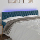 sengegavl med LED-lys 200x7x78/88 cm velour mørkeblå