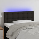 sengegavl med LED-lys 80x5x78/88 cm stof sort