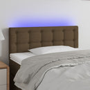 sengegavl med LED-lys 80x5x78/88 cm stof mørkebrun