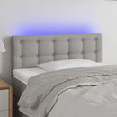 sengegavl med LED-lys 90x5x78/88 cm stof lysegrå