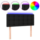 sengegavl med LED-lys 90x5x78/88 cm stof sort