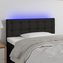 sengegavl med LED-lys 90x5x78/88 cm stof sort