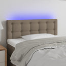 sengegavl med LED-lys 90x5x78/88 cm stof gråbrun
