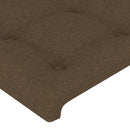 sengegavl med LED-lys 100x5x78/88 cm stof mørkebrun