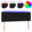 sengegavl med LED-lys 144x5x78/88 cm stof sort