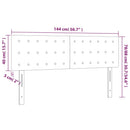 sengegavl med LED-lys 144x5x78/88 cm stof sort