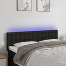 sengegavl med LED-lys 144x5x78/88 cm stof sort