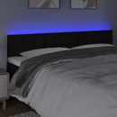 sengegavl med LED-lys 160x5x78/88 cm stof sort