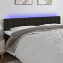 sengegavl med LED-lys 160x5x78/88 cm stof sort