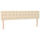 sengegavl med LED-lys 160x5x78/88 cm stof cremefarvet